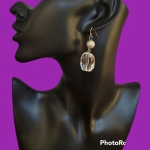 3/$30 HANDMADE Acrylic Prism Glitter Beaded Dangle Hook Earrings